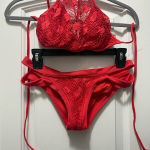 Lulu Fama Red Bikini